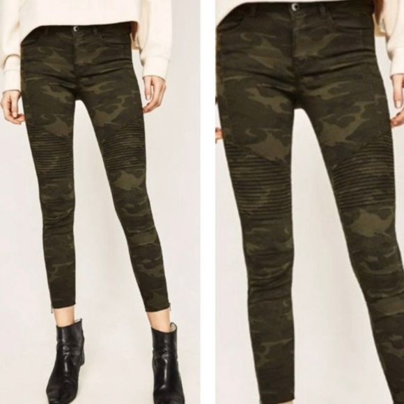 Zara Denim - Zara basic Z1975 Camo denim skinny jeans stretchy textured patchwork size 6
